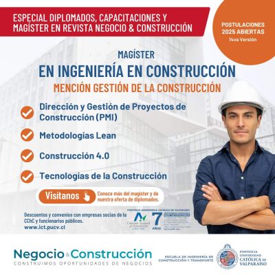 Magíster en Ingeniería en Construcción | Pontificia Universidad Católica de Valparaíso